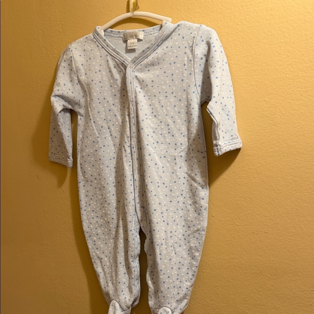 Kissy Kissy Light Blue Star Print Footed One-Piece